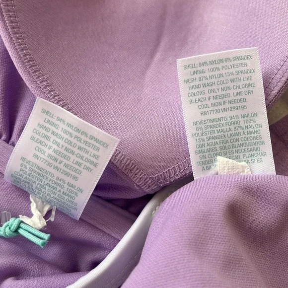 Kona Sol Purple Terry Cloth Bandeau Bikini Set High Waist 14W - Picture 7 of 12